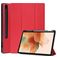 Mobigear Tri-Fold Gel Samsung Galaxy Tab S7 FE Hoes TPU,Kunstleer Bookcase + Stylus Houder - Rood
