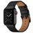Mobigear Firenze Leren Apple Watch Bandje Gespsluiting - 49/46/45/44 mm - Zwart