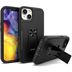 Mobigear Heavy Armor Stand iPhone 14 Plus Hoesje Hardcase Backcover Shockproof met Standaard - Zwart