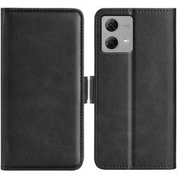 Mobigear Slim Magnet Motorola Moto G84 Hoesje Bookcase Portemonnee - Zwart