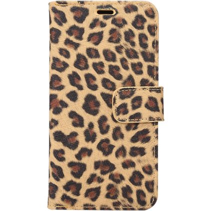 Mobigear Leopard iPhone X Hoesje Bookcase Portemonnee - Geel