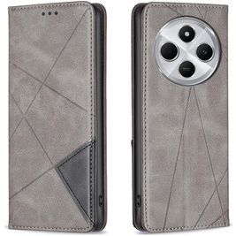 Mobigear Rhombus Slim Xiaomi Redmi 14C Hoesje Bookcase - Grijs