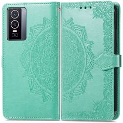 Mobigear Mandala Vivo Y76 Hoesje Bookcase Portemonnee - Groen