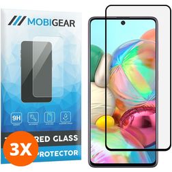 Mobigear Premium Samsung Galaxy A71 Glazen Screenprotector - Case Friendly - Zwart (3-Pack)