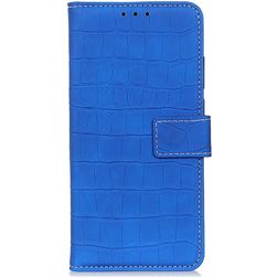 Mobigear Croco Samsung Galaxy S20 FE Hoesje Bookcase Portemonnee - Blauw