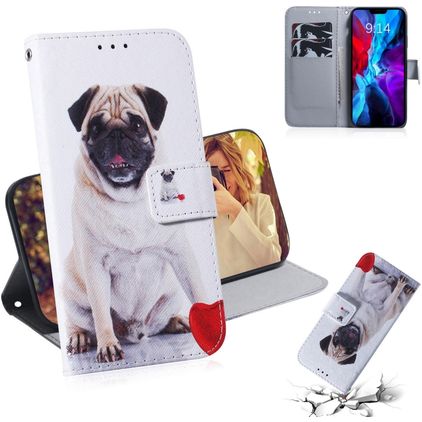 Mobigear Design iPhone 12 Pro Hoesje Bookcase Portemonnee - Hond
