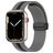 Mobigear Stripe Mag Siliconen Apple Watch Bandje Magneetsluiting - 42/41/40/38 mm - Zwart / Grijs