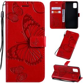 Mobigear Butterfly Samsung Galaxy A51 Hoesje Bookcase Portemonnee - Rood