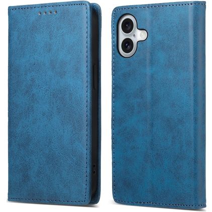 Mobigear Wallet iPhone 16 Plus Hoesje Bookcase Portemonnee - Blauw