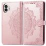 Mobigear Mandala Nothing Phone (2) Hoesje Bookcase Portemonnee - Roségoud