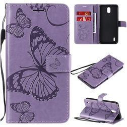 Mobigear Butterfly Nokia 1.3 Hoesje Bookcase Portemonnee - Paars