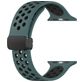 Mobigear Sport Plus Mag Siliconen Apple Watch Bandje Magneetsluiting - 42/41/40/38 mm - Zwart / Groen