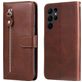 Mobigear Zipper Samsung Galaxy S23 Ultra Hoesje Bookcase Portemonnee - Bruin