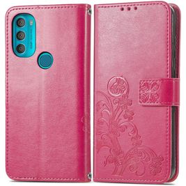 Mobigear Clover Motorola Moto G71 5G Hoesje Bookcase Portemonnee - Magenta