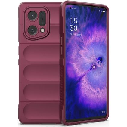 Mobigear Bumpy OPPO Find X5 Hoesje Flexibel TPU Backcover - Bordeaux Rood