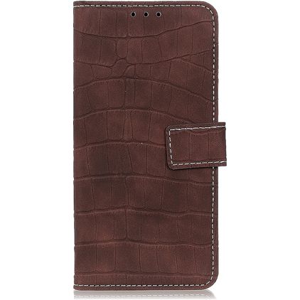 Mobigear Croco Motorola Moto G60s Hoesje Bookcase Portemonnee - Bruin