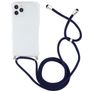 Mobigear Lanyard iPhone 12 Pro Max Flexibel TPU Hoesje met koord - Transparant / Donkerblauw