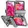 Mobigear Armor Ring Motorola Razr 50 Hoesje Hardcase Backcover Shockproof met Ringhouder - Zilver