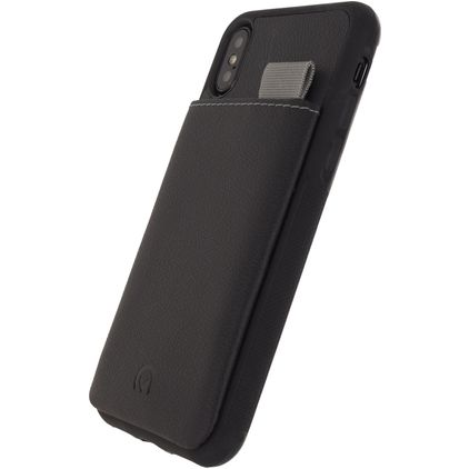 Mobilize Gelly Card iPhone X Hoesje Flexibel TPU Backcover met Pasjeshouder - Zwart