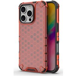 Mobigear Honeycomb iPhone 16 Pro Max Hoesje Hardcase Backcover Shockproof - Rood