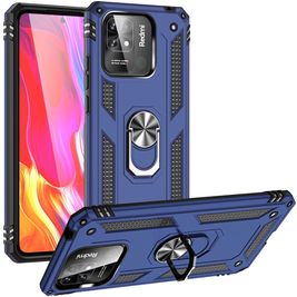 Mobigear Armor Ring Xiaomi Redmi 10C Hoesje Hardcase Backcover Shockproof met Ringhouder - Blauw