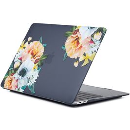 Mobigear Design MacBook Pro 15 Inch (2016-2019) Hoes Hardshell Laptopcover MacBook Case - Bloemen Zwart - Model A1707 / A1990