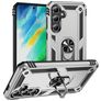 Mobigear Armor ring Samsung Galaxy S24 FE Hoesje Hardcase Backcover Shockproof met Ringhouder - Zilver