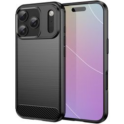Mobigear Brushed Slim iPhone 18 Pro Hoesje Flexibel TPU Backcover - Zwart