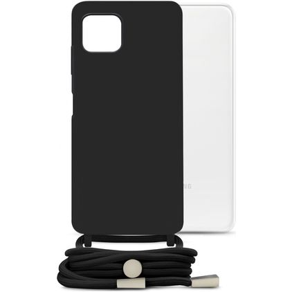Mobilize Lanyard Gelly Samsung Galaxy A22 5G Flexibel TPU Hoesje met koord - Zwart