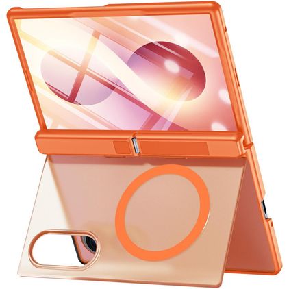 Mobigear Kickstand Samsung Galaxy Z Fold 8 MagSafe Hoesje Hardcase Backcover Shockproof met Standaard - Oranje