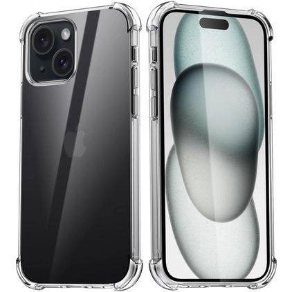 Mobigear Cushion Doorzichtig iPhone 15 Plus Hoesje Flexibel TPU Backcover Shockproof - Transparant