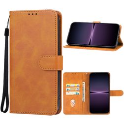 Mobigear Wallet Sony Xperia 1 V Hoesje Bookcase Portemonnee - Cognac