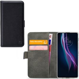 Mobilize Classic Gelly Wallet Motorola One Fusion Plus Hoesje Bookcase Portemonnee - Zwart
