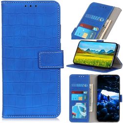 Mobigear Croco iPhone 8 Hoesje Bookcase Portemonnee - Blauw