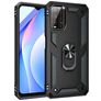 Mobigear Armor Ring Xiaomi Redmi 9T Hoesje Hardcase Backcover Shockproof met Ringhouder - Zwart