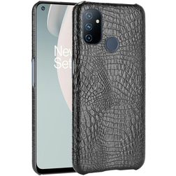 Mobigear Croco OnePlus Nord N100 Hoesje Hardcase Backcover - Zwart