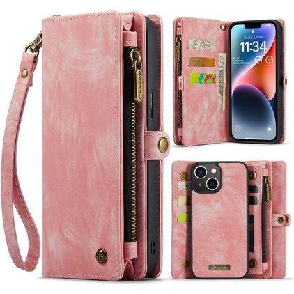 Caseme 008 iPhone 14 Hoesje Uitneembare 2in1 Bookcase Portemonnee - Roze