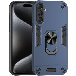 Mobigear Armor Ring Samsung Galaxy M55 Hoesje Hardcase Backcover Shockproof met Ringhouder - Blauw
