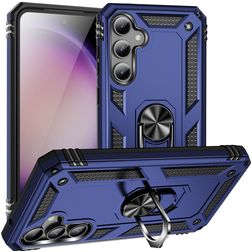 Mobigear Armor Ring Samsung Galaxy S23 FE Hoesje Hardcase Backcover Shockproof met Ringhouder - Blauw
