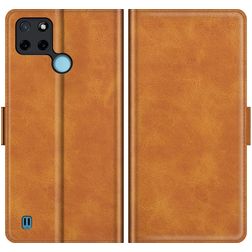 Mobigear Slim Magnet Realme C25Y Hoesje Bookcase Portemonnee - Cognac