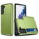 Mobigear Card Samsung Galaxy S21 Plus Hoesje Hardcase Backcover Shockproof met Pasjeshouder - Groen