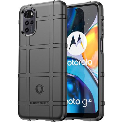 Mobigear Rugged Shield Motorola Moto G22 Hoesje Flexibel TPU Backcover Shockproof - Zwart