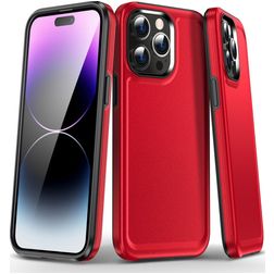 Mobigear Slim Armor iPhone 15 Pro Max Hoesje Hardcase Backcover Shockproof - Rood