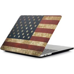 Mobigear Design MacBook Air 13 Inch (2018-2020) Hoes Hardshell Laptopcover MacBook Case - US Flag - Model A1932 / A2179 / A2337