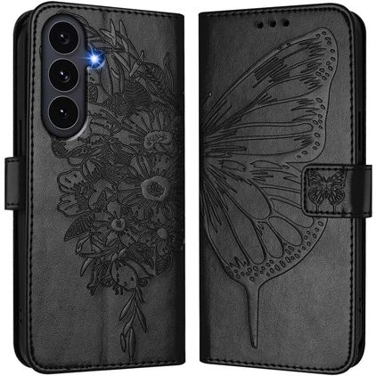 Mobigear Butterfly Samsung Galaxy S26 FE Hoesje Bookcase Portemonnee - Zwart