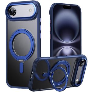 Mobigear Frosted Mag iPhone Air MagSafe Hoesje Hardcase Backcover met Standaard - Blauw