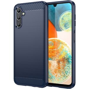 Mobigear Brushed Slim Samsung Galaxy A14 Hoesje Flexibel TPU Backcover - Blauw