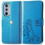 Mobigear Clover Motorola Edge 30 Pro Hoesje Bookcase Portemonnee - Blauw