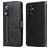 Mobigear Zipper Samsung Galaxy S23 Ultra Hoesje Bookcase Portemonnee - Zwart
