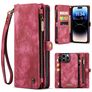 Caseme 008 iPhone 15 Pro Max Hoesje Uitneembare 2in1 Bookcase Portemonnee - Rood